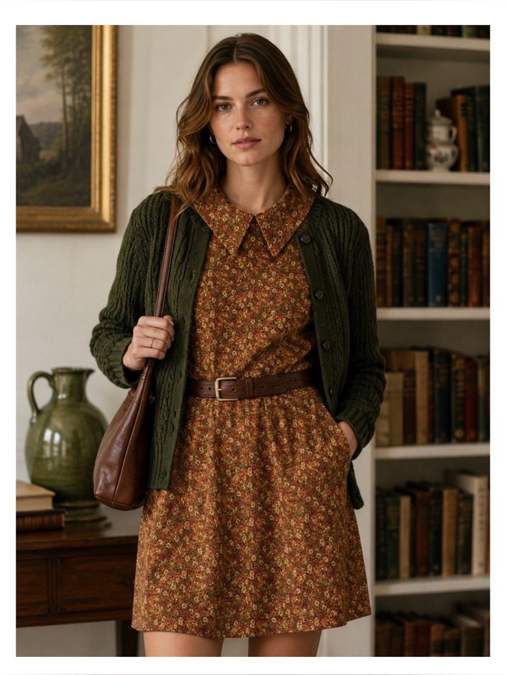 Code X Mode Floral Danity Shift Dress with Peter Pan Collar